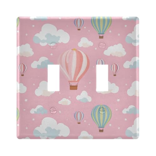 UMIRIKO Hot Air Balloons Clouds Light Switch Cover Plate Covers Decorative Double Toggle Home Decor 202b8049