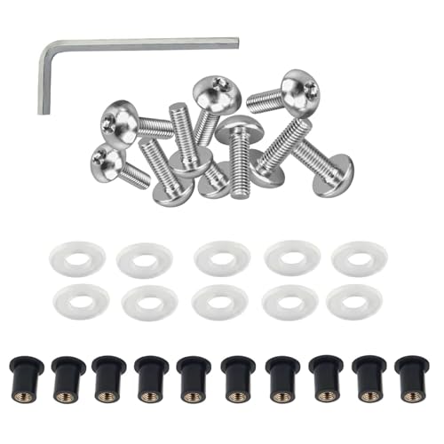 �I�[�g�o�C�p�l�W Compatible With For Ninja 650 EX650F ABS 2013 For 650R EX650A 2006 2007 �I�[�g�o�C�l�W�t�����g�K���X�{���g�L�b�g�ƃi�b�g�Z�b�g(Silver1)