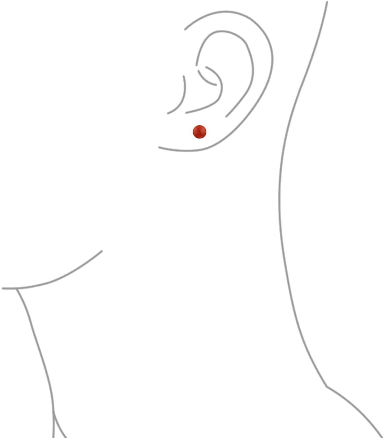 Classic Simple 6MM Circle Design Gemstone Round Ball Stud Earrings for Women Teens .925 Sterling Silver with a Variety of Birthstone Options - Image 3