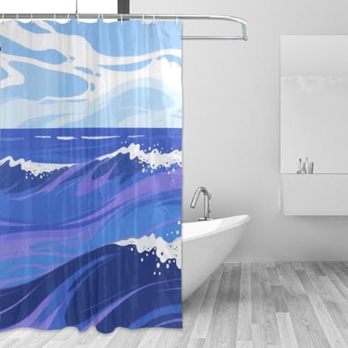 Rideau de douche imperméable anti-éclaboussures en tissu polyester - 3