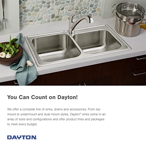 Elkay D12522 Dayton 25" Drop In Single Basin Stainless Steel Kitchen Sink - 2 Faucet Holes (Middle Right)