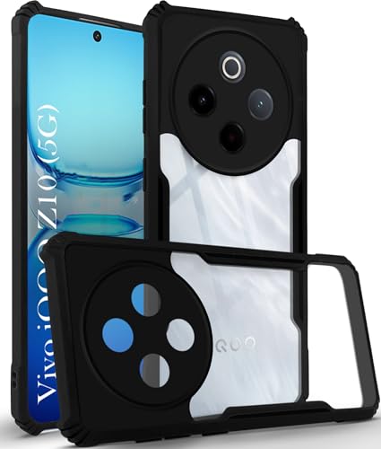 Image of Jkobi Back Cover Case for Vivo iQOO Z10 (Shockproof with Polycarbonate Clear Panel | Professional Black)