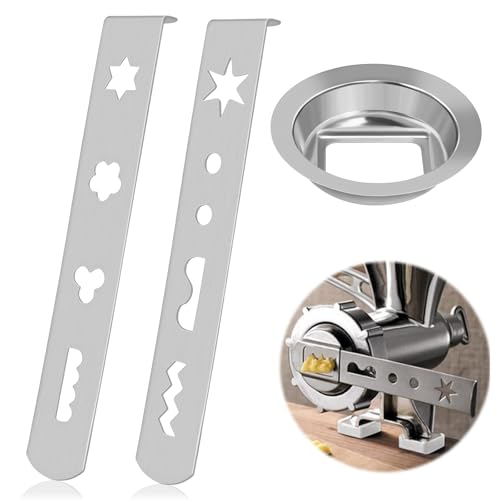 DIELOVEHUA Accessori per Tritacarne, 2 Accessori per Tritacarne Pasticceria con Anello di Collegamento, Pasticceria Accessori, per la Produzione di Biscotti, Dessert, Carne Macinata