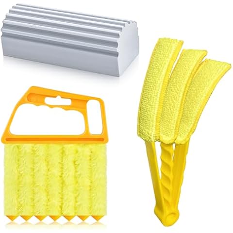 Lumkew Blind Cleaner Duster Tool for Window Blinds Shutters, Multiple Ceiling Fan Cleaner Duster, Mini Household Cleaning Dust Brush for Car Vents and Air Conditioner, 3Pcs Cover