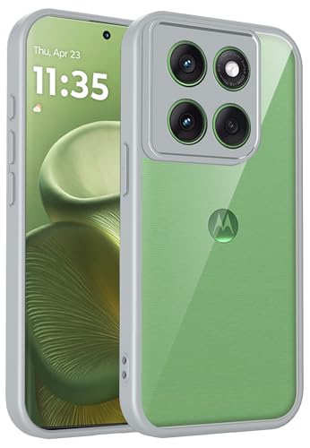 Image of Kapa Hawkeye Clear Slim Tough Back Cover for Motorola G86 Power 5G | Camera Lens Protector Anti Yellow Shockproof Clear Hybrid Case Cover (Grey Sides)