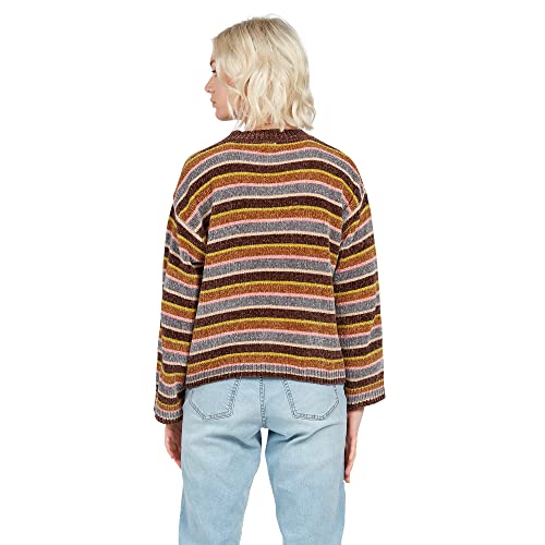 Volcom Women's Bubble Tea Boxy Fit Sweater, Dark Chocolate, Large #TOP1