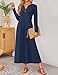 ZESICA Fall Long Sleeve Comfortable Loose Maxi Dresses for Women 2026 Elegant Classy Winter Wedding Guest Dress,Navy,Medium
