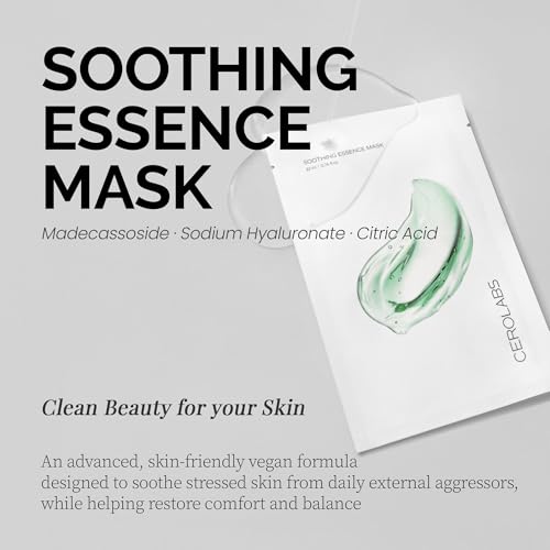 Image of Soothing Essence Mask (1ea), Calming Hydrating Sheet Mask for Sensitive Skin, Korean Skincare Facial Mask for Smooth & Healthy Skin, Clean Beauty, Vegan