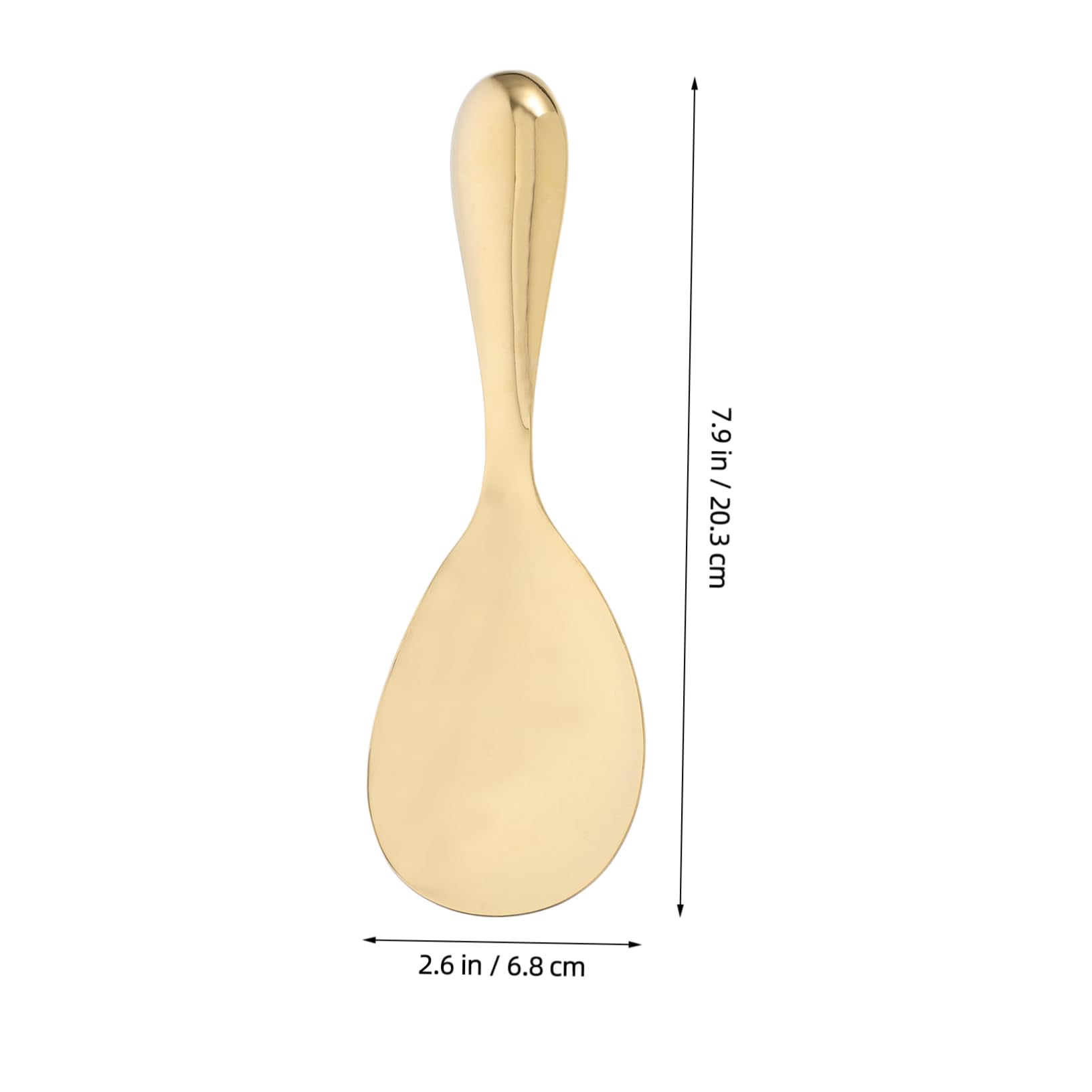 PRETYZOOM Gold Stainless Steel Rice Serving Spoon High Gloss Mirror Finish Kitchen Rice Spoon for Salad Soup and Noodle Serving Elegant Gold Tableware for Home and Restaurant