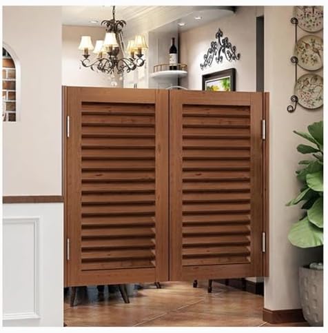 Solid Wood Saloon Swinging Doors - Two-Way Open for Kitchen & Doorways, Western Style Entrance, 100x100cm - Durable Interior Door for Rustic Decor