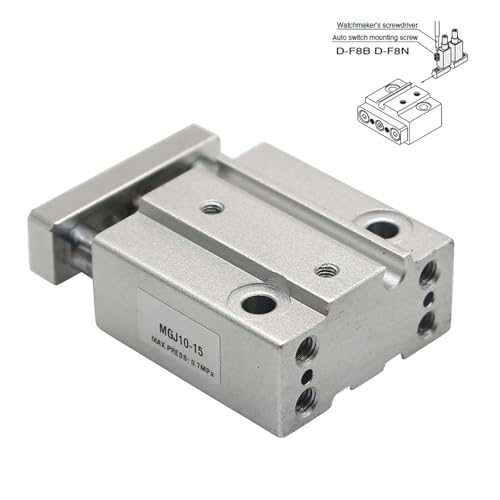 Cilindro compacto de doble guía MGJ6-10 con imán interno 3