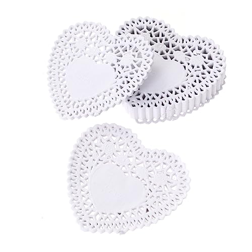 Alipis Bulk Placemats Heart Doilies Cake Oil Absorbing Paper Paper Doilies for Crafts