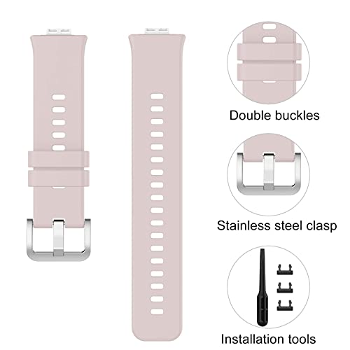 Wownadu Straps Compatible for HUAWEI WATCH FIT Strap Replacement for Women Men Silicone Sports WristBand Sakura Pink Smart Watch Accessories,(No Watch) - Image 2