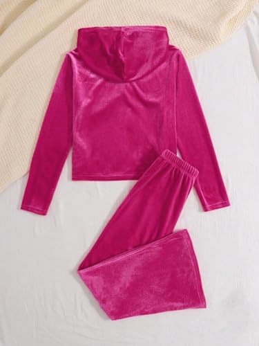 WDIRARA Girl's 2 Piece Outfits Letter Embroidered Tracksuits Long Sleeve Hoodie and Sweatpants Set2