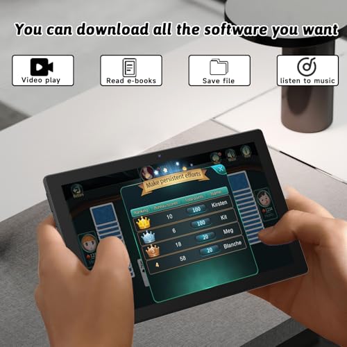 Image of 2 in 1 Android Tablet 10 Inch with Tablet Case and Stylus Pen Android 15 Tablet 5G WiFi-6 1280 x 800 Full HD IPS Display 6000mAh 64GB ROM + 12GB RAM (4+8 Virtal) 1024GB