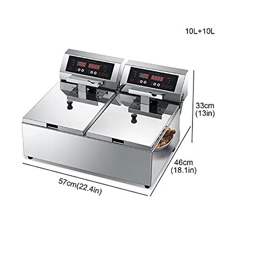 DLGF Fritteuse 10 Liter, Edelstahl Fritteuse, 3000 Watt Herausnehmbarer Ölbehälter, Regelbare Temperatur – Bild 3