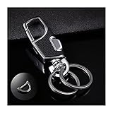 Car Key Chain, Heavy Duty Stainless Steel Keys Holder with D Ring, One Click Release Keychain Organi