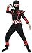 Tacobear Disfraz de Power Ninja para Niño Disfraz Infantil de Halloween Negro y Rojo 3-12 años (M (5-7 años))