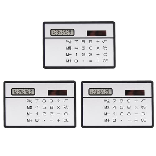 JOINPAYA Calculadora Solar de Bolsillo 3 Piezas Mini Calculadora Portátil Ultradelgada para Estudiantes Pantalla Táctil Diseño Compacto y Ligero para Oficina y Escuela