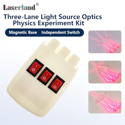 Image of Magnetic Physics Optical Experiment Kit Refraction Reflector Triangular Prism Convex Lens Concave Mirror Linear Light Source
