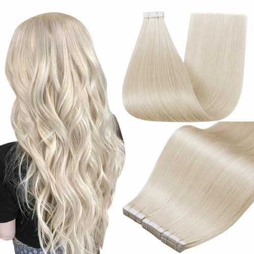 Full Shine Tape In Hair Extensions Human Hair Beige Blonde 22 Inch 150G