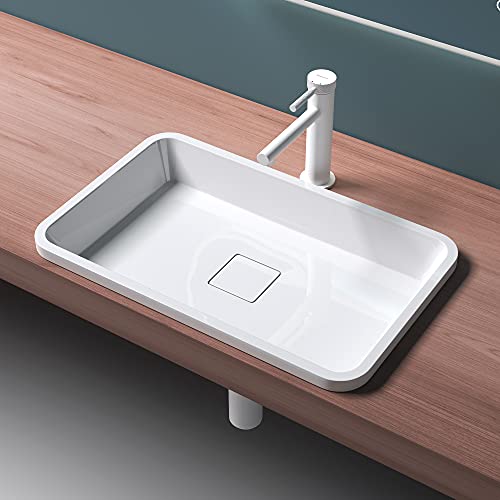 Mai-Mai-Lavabo-sobre-Encimera-Rectangular-Blanco-Lavabo-de-Bano-53X33X105cm-Lavabo-de-Mano-con-Tapa-de-Desague-Col104