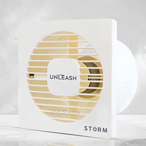 Unleash Storm 6 Inch(150MM) Cut Out Size Exhaust Fan For Kitchen, Exhaust Fan For Bathroom Kitchen Exhaust Fan, Bathroom Exhaust Fan Ventilation Fan Axial Fan With 2 Years Warranty (Ivory) For Rs. 676 @ 77 %
