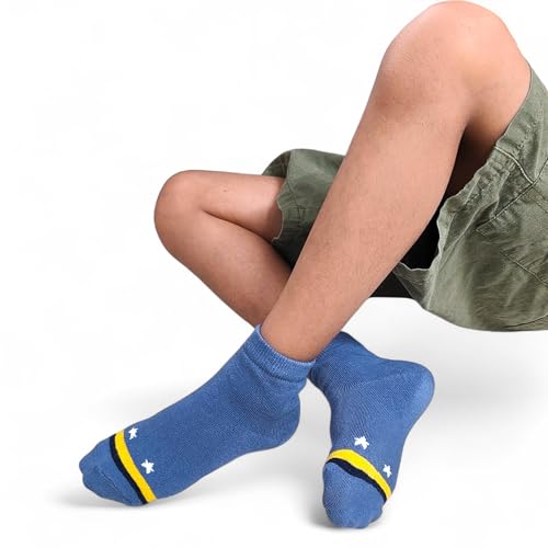 Image of Kid's Socks for Boys and Girls - Made with Soft & Breathable Cotton with Antibacterial Wash, Pack Of 5, Suitable for all day long use