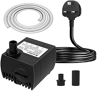 Knifel Submersible Pump 300L/H 4W with Ultra Quiet Design 0.6m High Lift for Fountains, Hydroponics, Fish Tanks, Aquariums & More