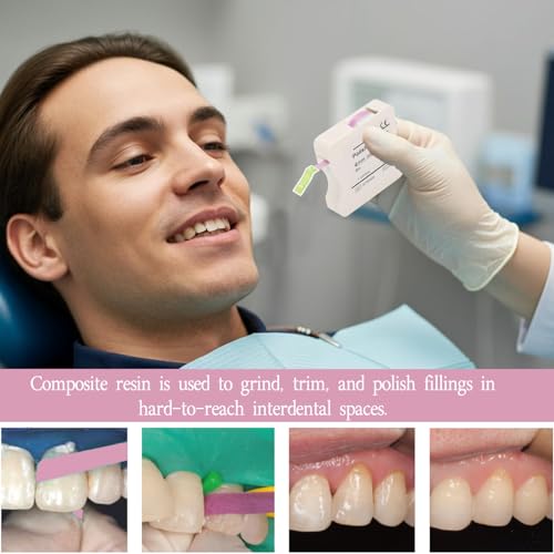 Zahn Schleifpapier,Tragbar Zahnschleifpapier für Enge Zwischenräume,Dental Polierstreifen Zahnschleifpapier zum Polieren von Zähnen,4mm Breite - 6M/Rollen/Box,Harz Zahn Polier Interdental(Rosa)