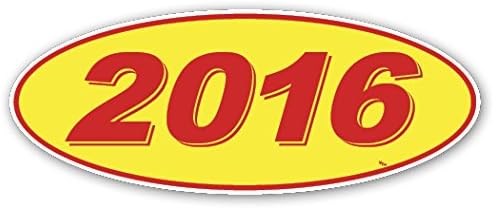 CADS Oval Model Year Window Stickers (Red Numbers on Yellow) (12 Per Pack) (2016)