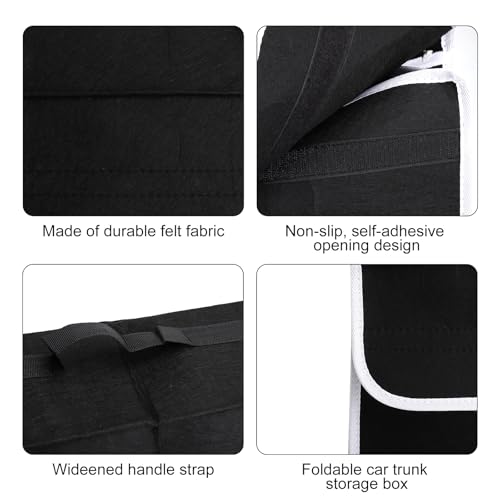 GZRXIOUS Kofferraum Organizer Auto Kofferraumtasche, Faltbare Auto Aufbewahrungstasche Filz mit Klettverschluss, Rutschfest Stabil, Große Kofferraumtasche Klappdeckel, Universal Autotasche Organizer