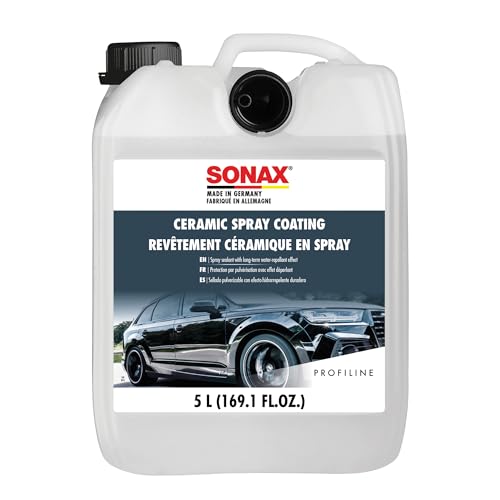SONAX Ceramic Spray Coating | Si-Carbon Technology for Mirror-Like Shine & Hydrophobic Protection | Easy-to-Apply, Long-Lasting Formula | Refreshes Existing Ceramic Sealants | 257500 | 5L