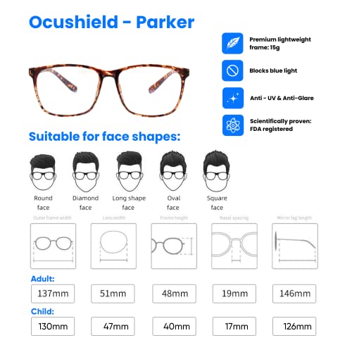 Image of Ocushield Blue Light Blocking Glasses Prevent Eye Strain from Digital Devices | Developed by Optometrists | For Adults & Kids