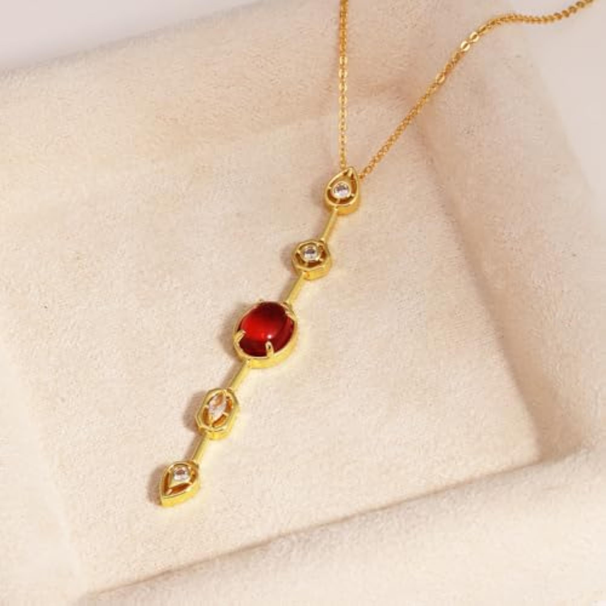 Multi Color Gold Solitaire Necklace Set for Women