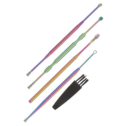 FRCOLOR Comprehensive Ear Care Set Ear Wax Removal Kit Includes Spoon Scoop Cleaner Picker for Adult Use