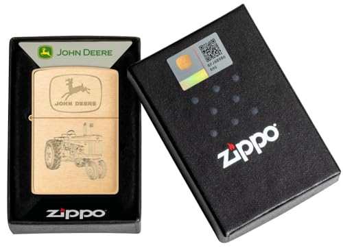 Encendedor de bolsillo Zippo John Deere Tractor Latón miniatura 5