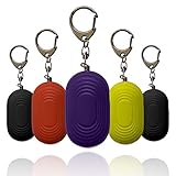 Safesound Personal Alarm Keychain – 130 dB Self Defense Sonic Protection Device with LED Light – Emergency Siren Song Alert Key Chain for Women, Kids, Senior, and Joggers by WETEN, 5 Pack