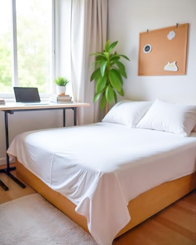 Image of Microfiber Single Size Bedsheet with 2 Pillow Covers | Ultra Soft & Breathable Flat Sheet | Wrinkle-Resistant, Premium Comfort for Everyday Use |Size (60 inch x 90 inch) White