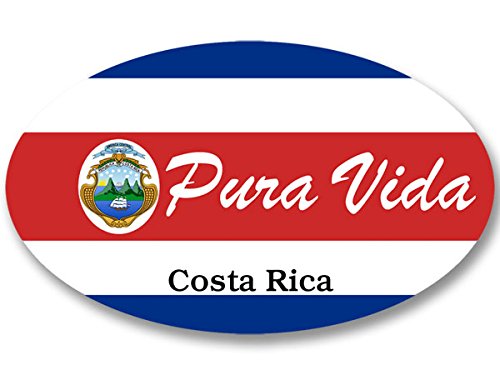 Oval Pura Vida Sticker (Costa Rica Rican Cr Love Flag Visit Rainforest) #TOP12