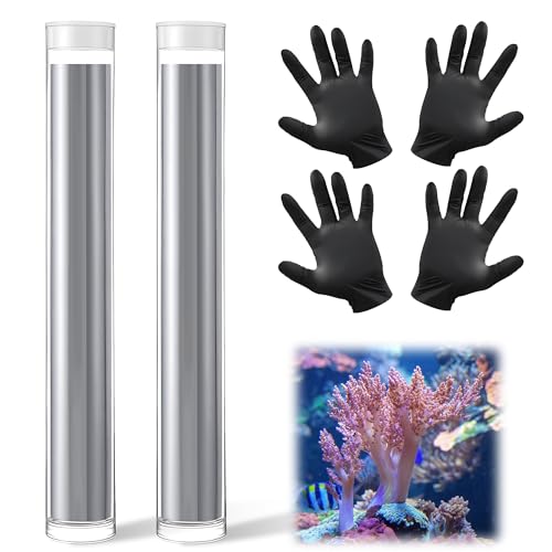 Avenuebool 4 Ounce Epoxy Putty with Gloves Marine Reef Live Rock Coral Putty Fish Safe Aquarium Glue Grey Reef Safe Epoxy Stick or Plants Moss Coral Stone Wood Aquascaping Quick Drying(2pack)