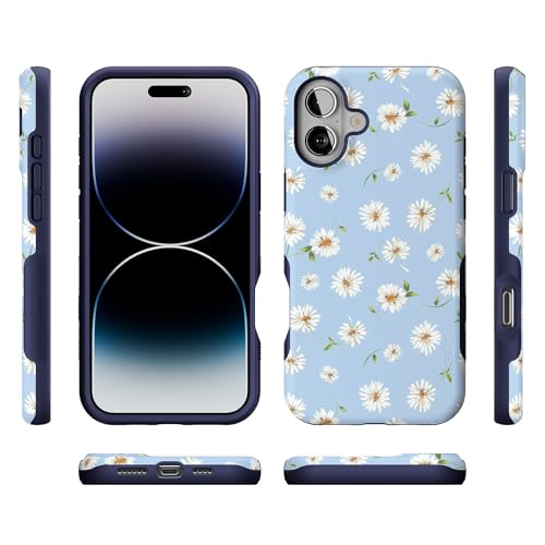 Casely iPhone 16 Case | Daisy Daydream | Baby Blue Floral | Bold Protective Design | Compatible with MagSafe by Casely - Image 9