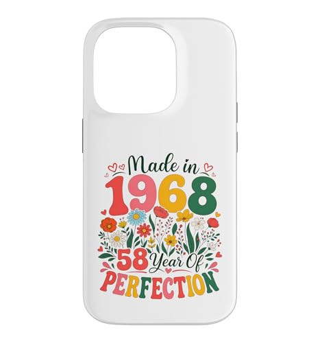 58 Year Old Made in 1968 Retro Floral 58th Birthday Women �X�}�z�P�[�X iPhone 14 Pro �p