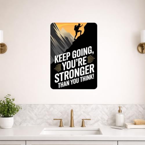 Image of Zesta Bathroom Decor Items Washroom Decor Tin Sign | Aesthetic Posters Wall Poster for Bedroom | Magnetic Cafe Decoration Items / Restaurant Decorations Items | Quirky Home Decor Bar Accent (Motivational (2))