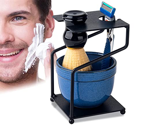 Dgudgu Safety Razor Stand For Men Shaving Brush Stand Black Shave Stand Shave Brush Stand Razor Holder Stand Stainless Steel Razor And Brush Stand #TOP6
