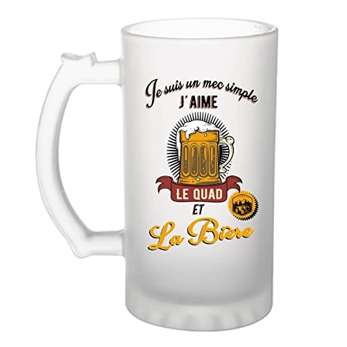 Planetee Chope de bière Quad et Bière | Verre à bière pinte Cadeau humour alcool et sport pour Fans de Quad