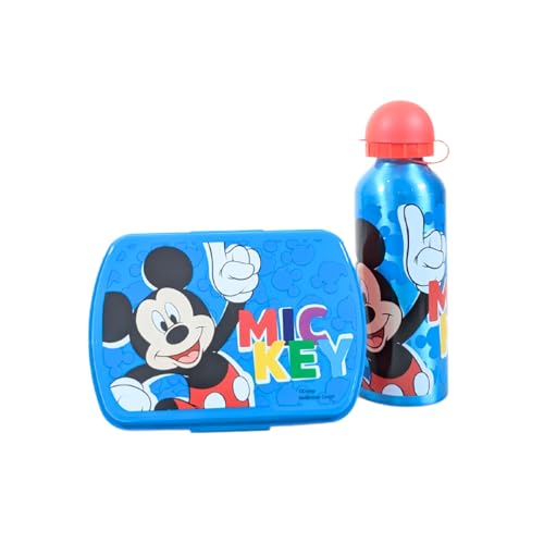 My sweety pop - Juego de comidas para niños, caja de merienda + botella - almuerzo caja - Hidratación - para niños - Guardería - Kindergarten - Escuela - Vacaciones - Comida - Idea de regalo - Mickey