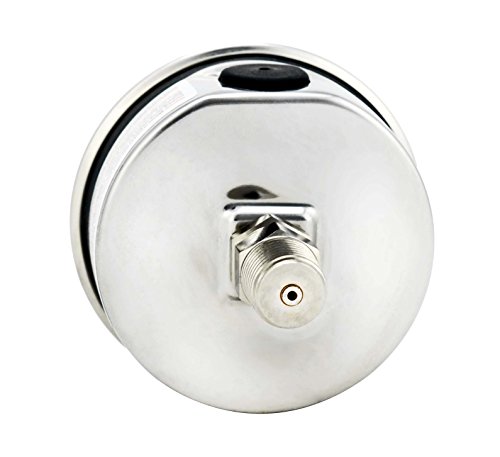 Carbo Instruments 2 1-2" Pressure Gauge, Stainless Steel Case, Chrome Plated Brass Connection, Lqiuid Filled, Compound Vacuum -30 Hg - 0-30 Psi Back Mount 1/4" Npt #TOP2