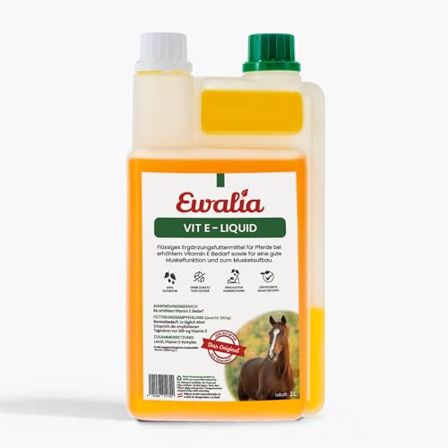 NEU! EWALIA Vitamin E - Kraftvolle Unterstützung für Muskeln & Vitalität, Natürliches Vitamin E für Ihr Pferd, mit Tierärzten entwickelt, 100% Natur pur, frei von Zusätzen, 1L