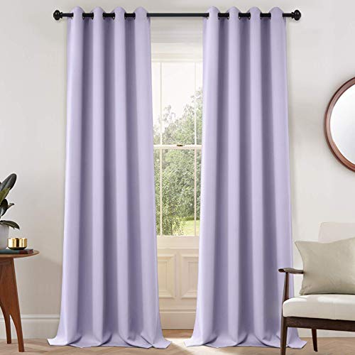 Yakamok Lilac Room Darkening Thermal Insulated with Grommet Blackout Curtains for Bedroom, 52Wx108L inch,2 Panels